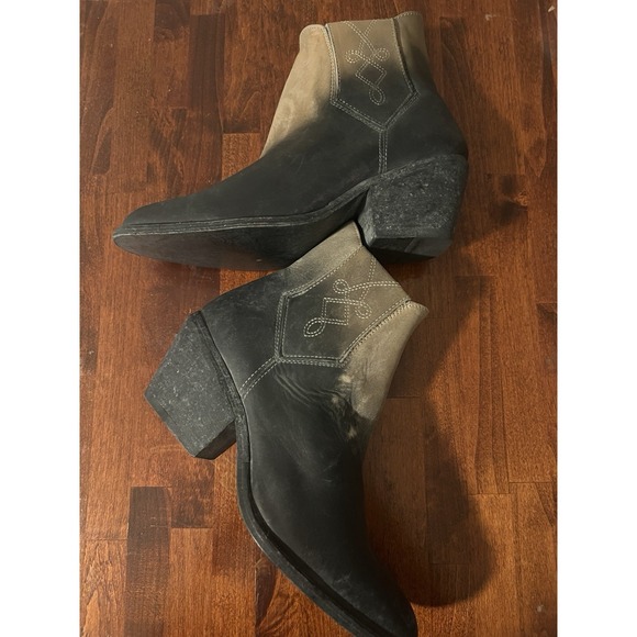 Free People Farylrobin Faryl Robin Ombré Dover Black Leather Boots Boho Festival - Picture 4 of 11